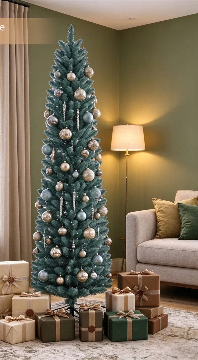 Berijpte smalle kerstboom van 183 cm