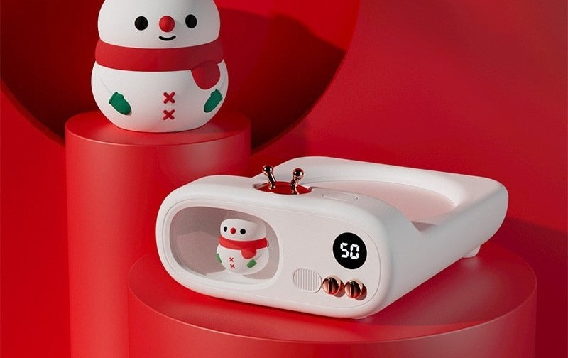 Bekerwarmer in tv-vorm met figuurtje