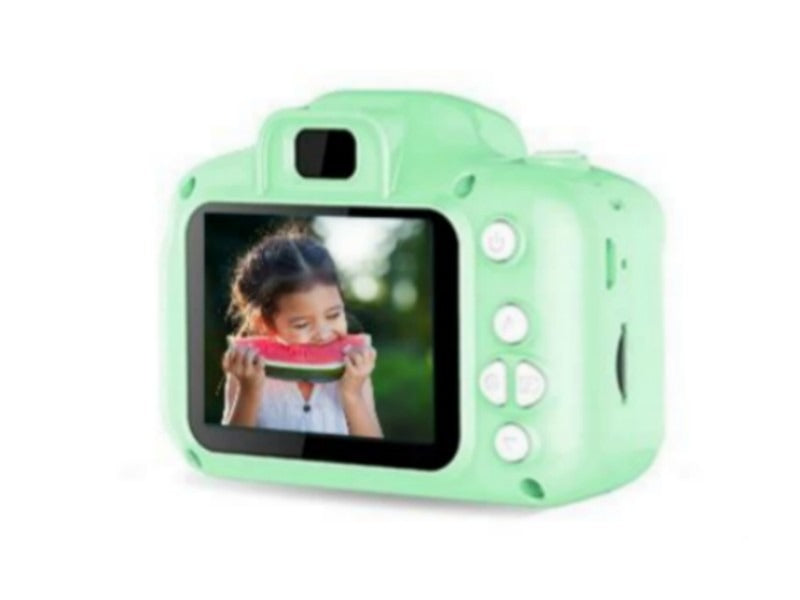 Blauwe digitale kindercamera met scherm