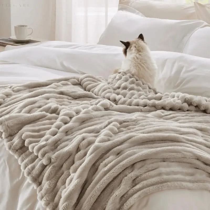 Zachte plaid met structuur voor bank en bed