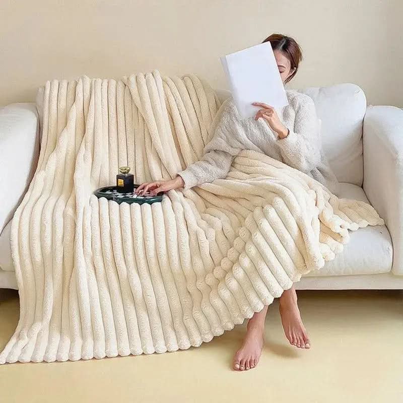 Zachte plaid met structuur voor bank en bed