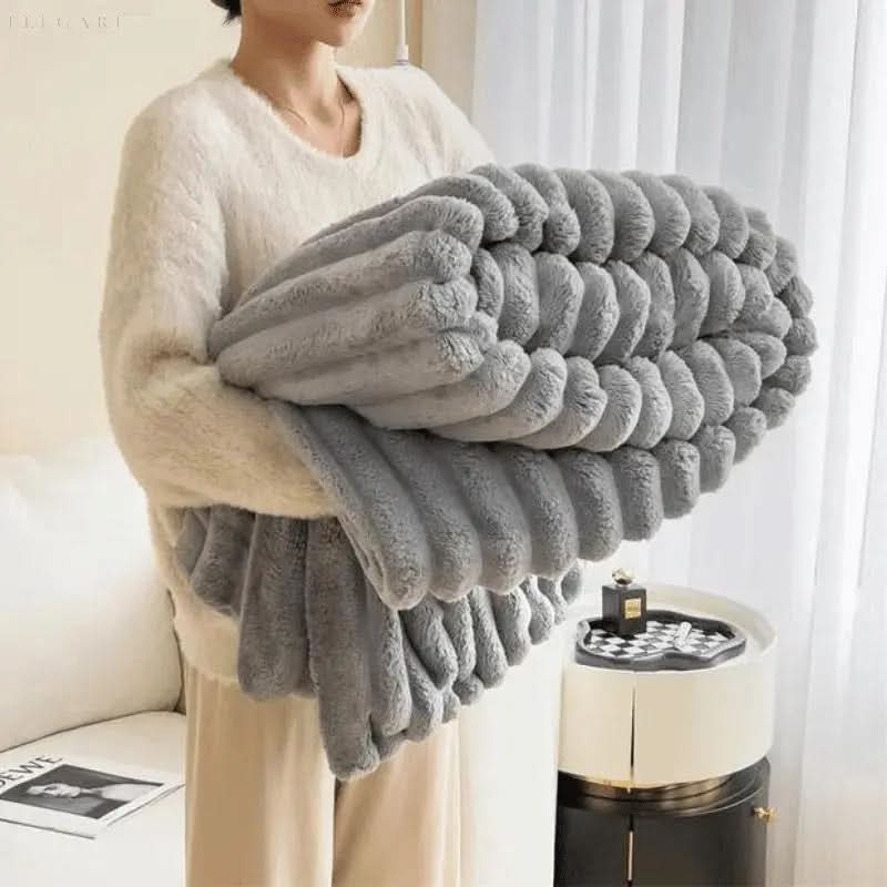 Zachte plaid met structuur voor bank en bed