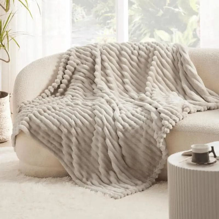 Hollevo™ Zachte plaid met structuur voor bank en bed