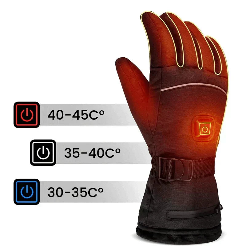Thermogrip verwarmde handschoenen – waterdicht unisex handschoenen met 3 verwarming niveaus en touchscreen functie