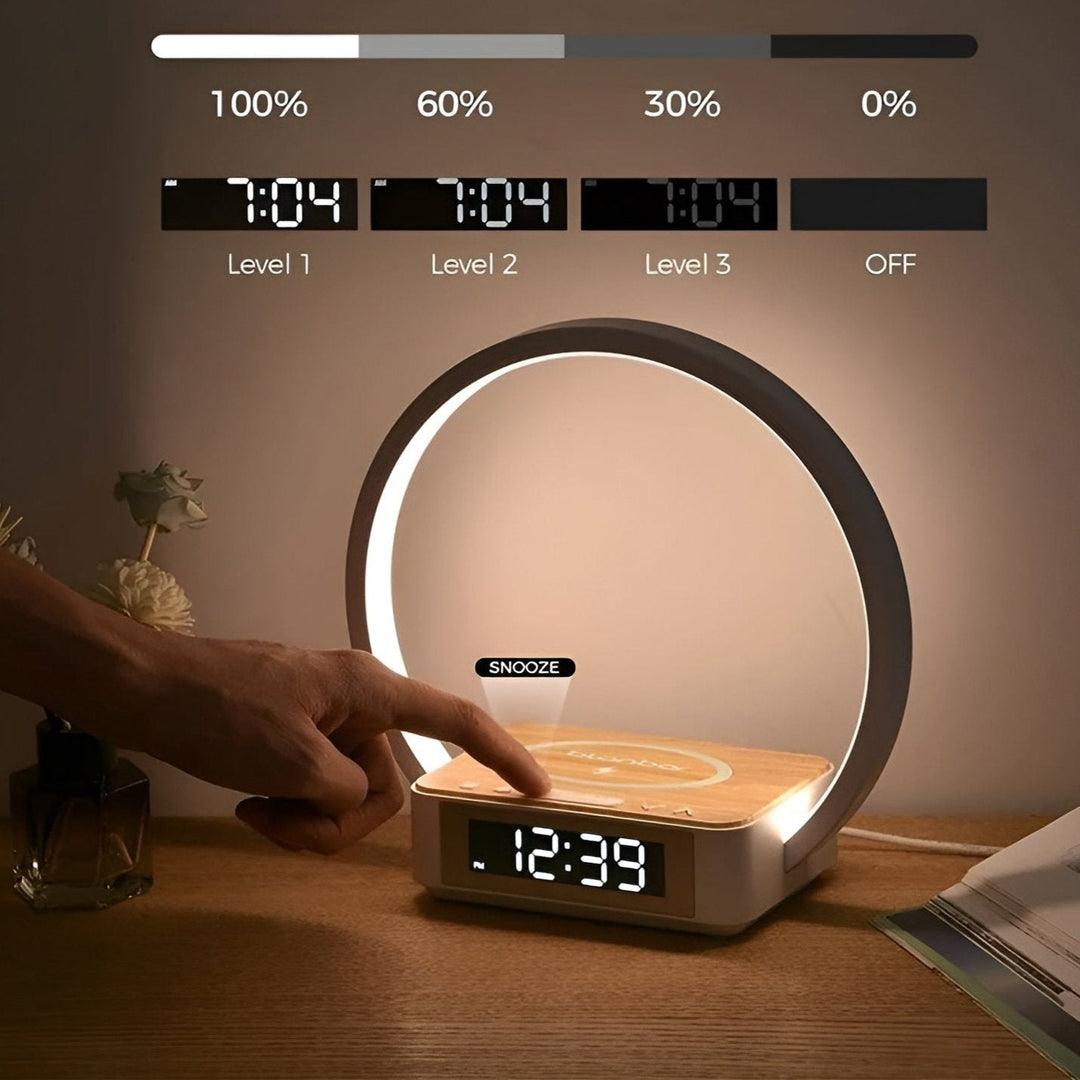 Hollevo™ 3-in-1 nachtlamp met draadloze oplader en wekker