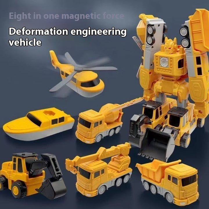 Magnetische speelgoedauto die je ombouwt tot nieuwe vormen