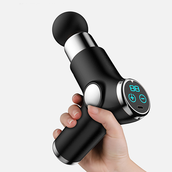 Compact massagepistool met 32 snelheden en 4 opzetstukken