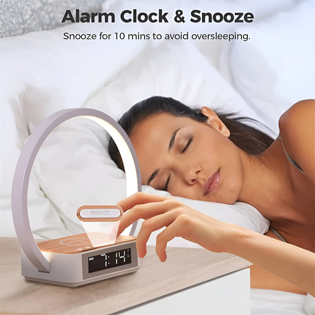 Hollevo™ 3-in-1 nachtlamp met draadloze oplader en wekker