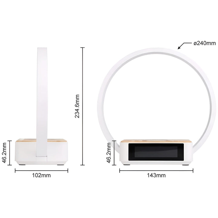 Hollevo™ 3-in-1 nachtlamp met draadloze oplader en wekker