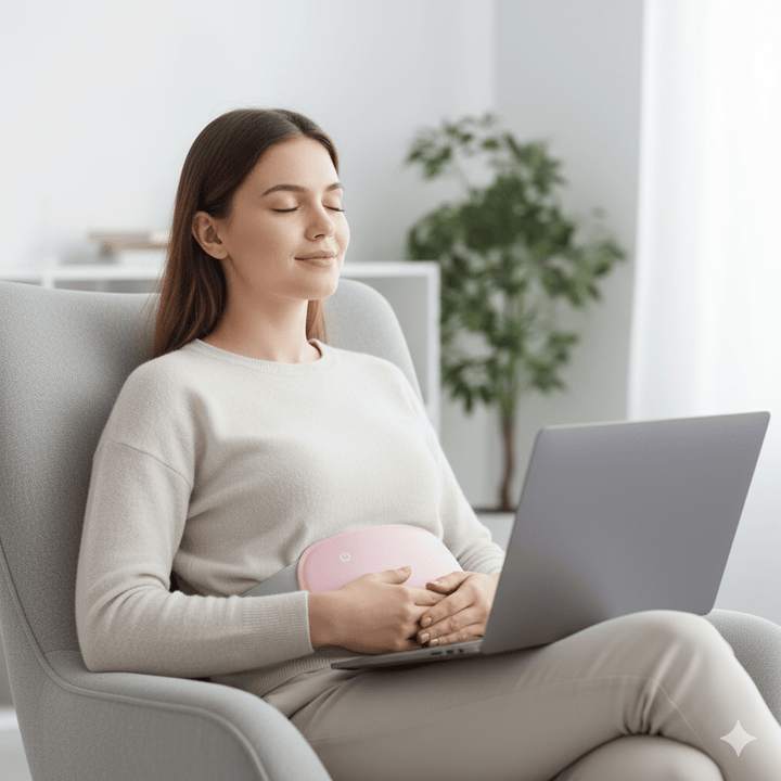 Hollevo™ Oplaadbaar warmtekussen voor je buik met vibratie en 3 standen