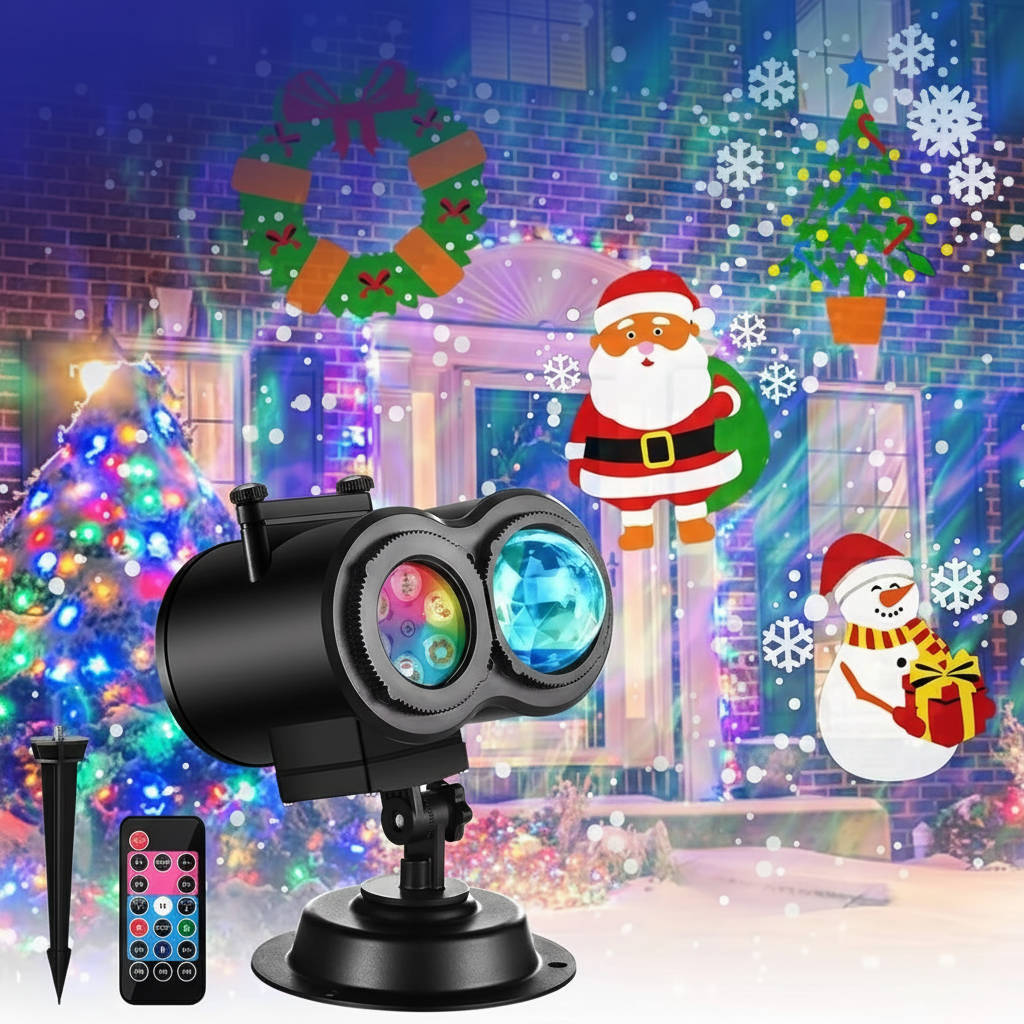 Kerstprojector voor buiten met 16 dia&