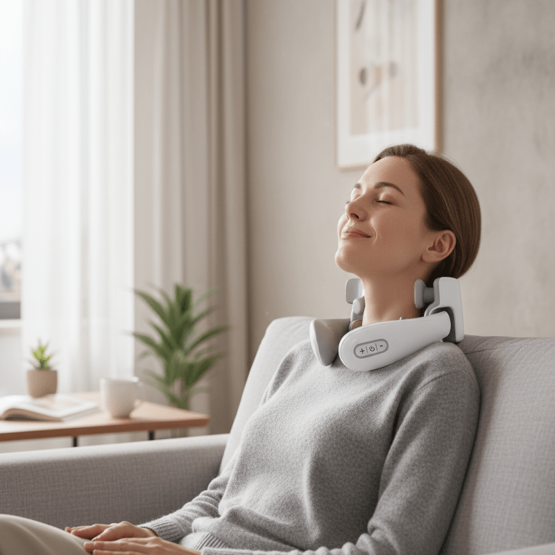 Hollevo™ Nekmassageapparaat met warmte en 5 trilkoppen