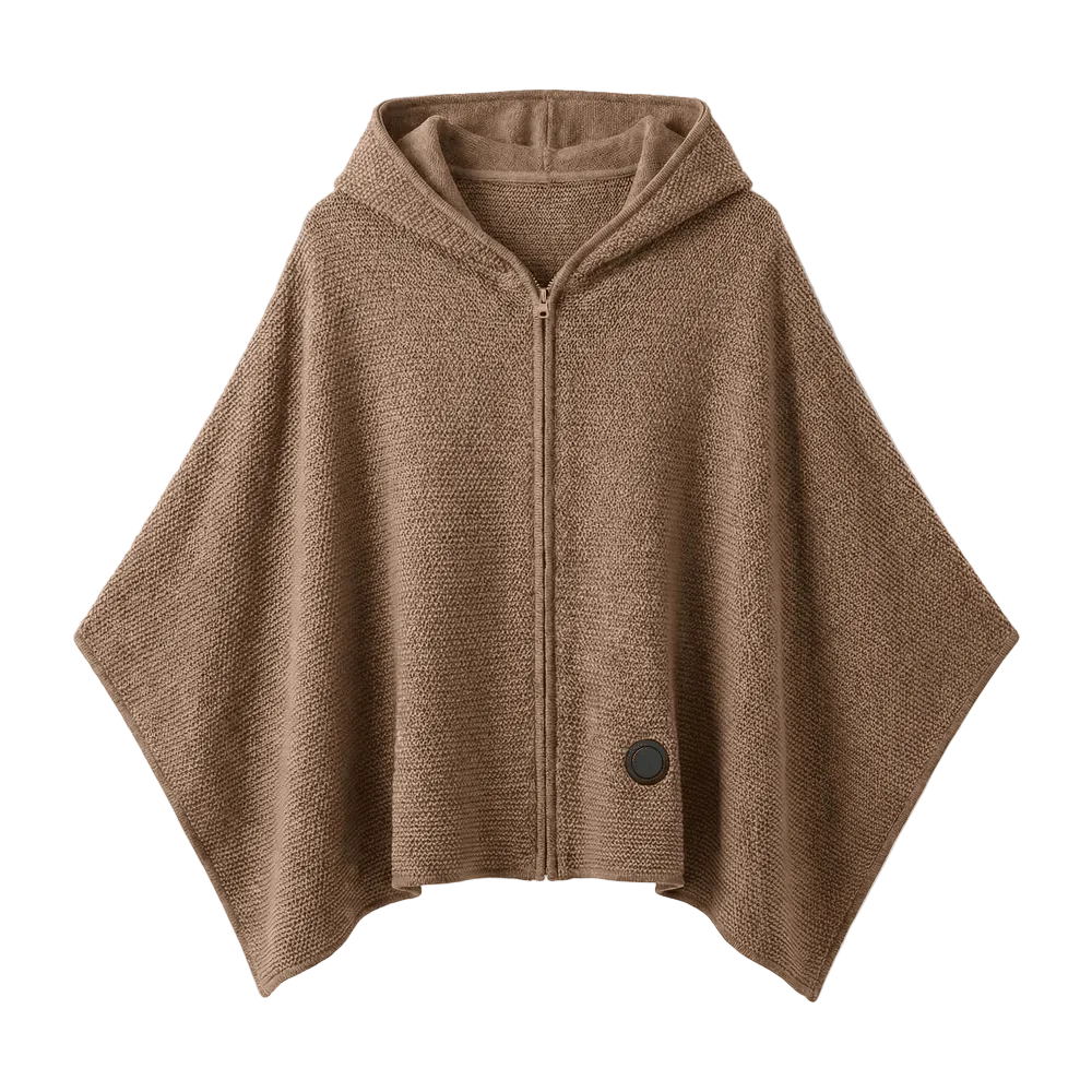 Hollevo™ Verwarmde omslagdoek met capuchon, rits en USB-warmte