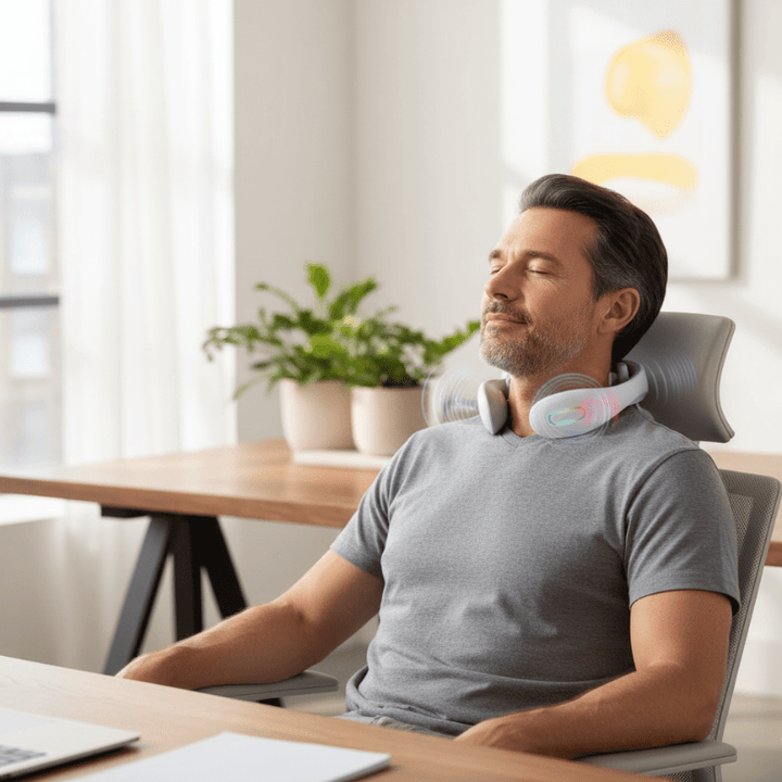 Hollevo™ Nekmassageapparaat met warmte en 5 trilkoppen