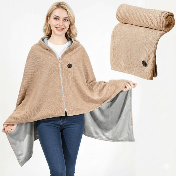 Hollevo™ Verwarmde omslagdoek met USB-C, 8 zones en rits