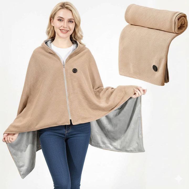 Hollevo™ Verwarmde omslagdoek met USB-C, 8 zones en rits