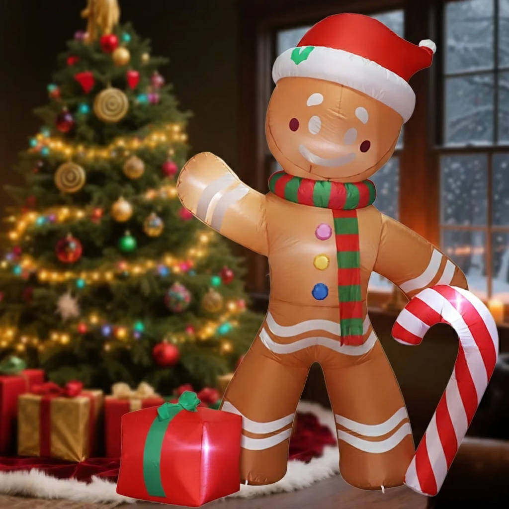 Opblaasbare klimmende kerstman met ledverlichting voor buiten