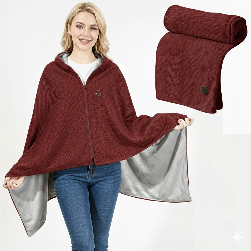 Hollevo™ Verwarmde omslagdoek met USB-C, 8 zones en rits