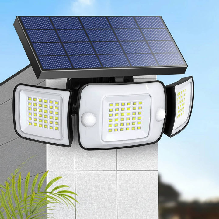Hollevo™ Solar buitenlamp met bewegingssensor en 3 verstelbare lichtkoppen