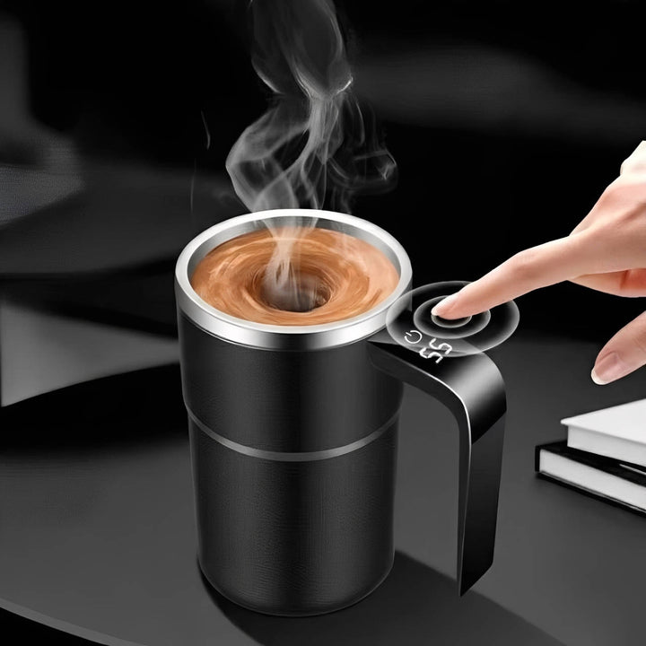 Hollevo™ Zelfroerende verwarmde reisbeker met temperatuurdisplay