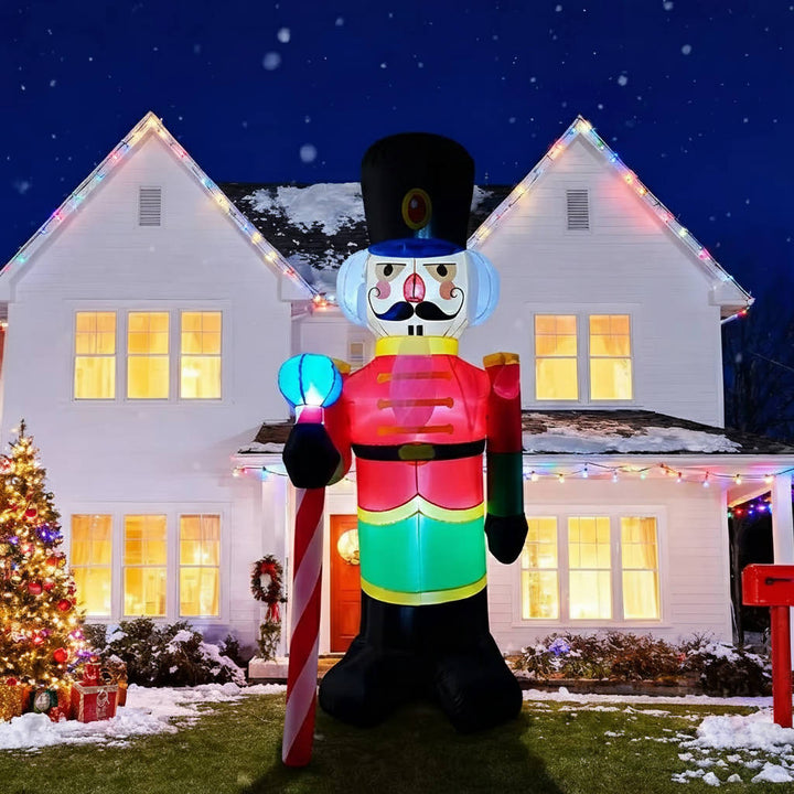 Opblaasbare klimmende kerstman met ledverlichting voor buiten