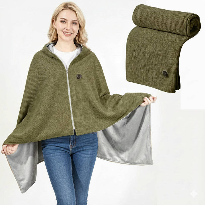 Hollevo™ Verwarmde omslagdoek met USB-C, 8 zones en rits