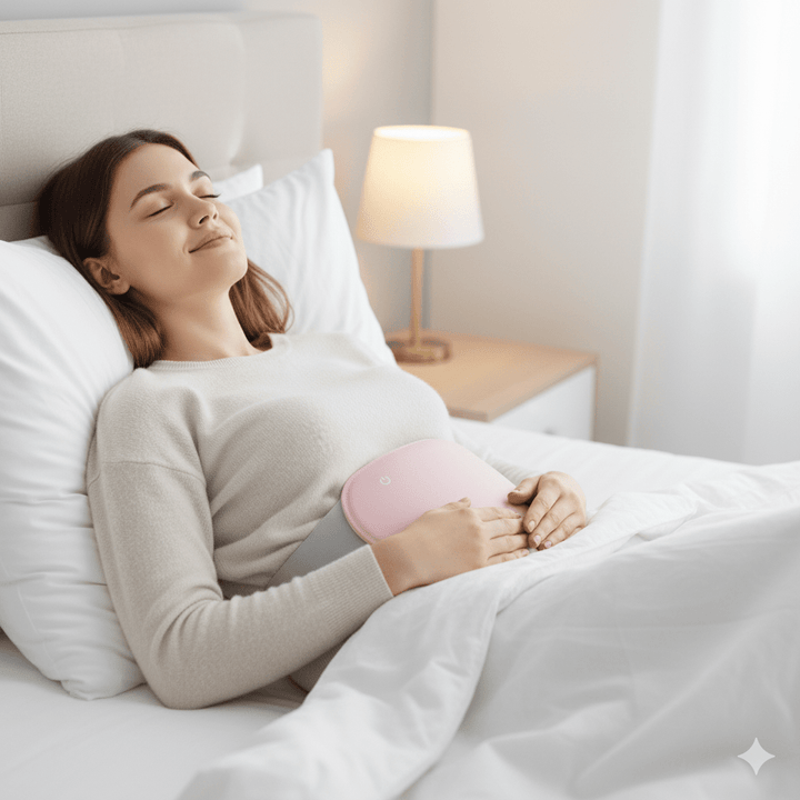 Hollevo™ Oplaadbaar warmtekussen voor je buik met vibratie en 3 standen