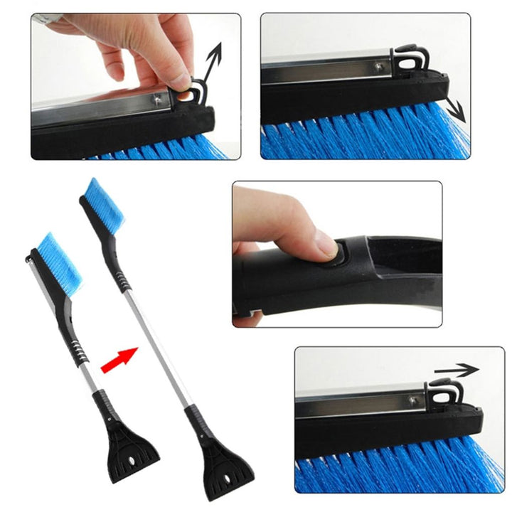 Hollevo™ Uitschuifbare ijskrabber met sneeuwborstel en aluminium steel