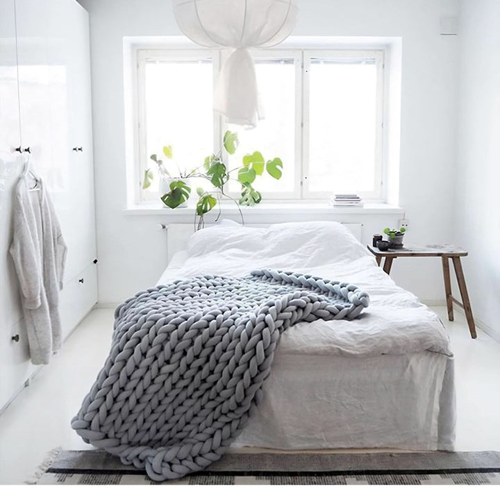 Grofgebreid gebreid plaid deken voor bank of bed