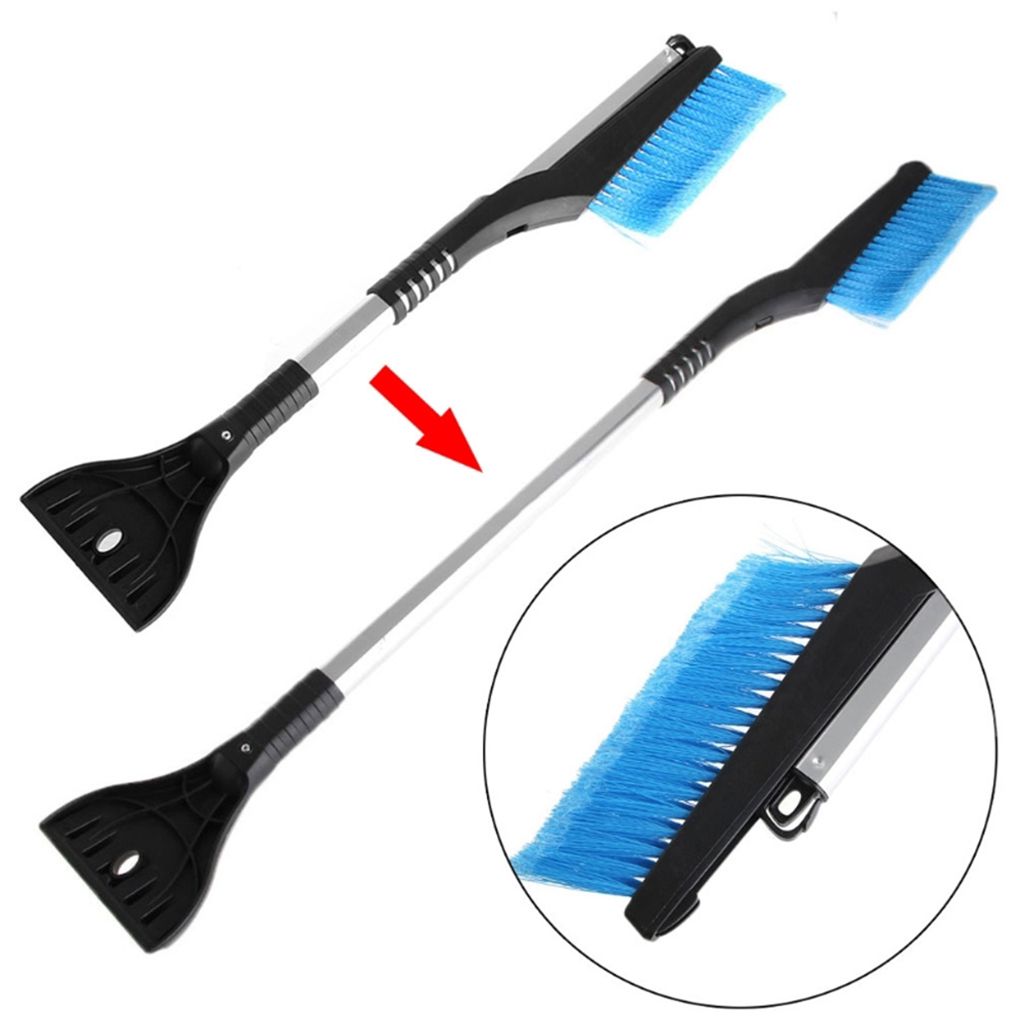 Hollevo™ Uitschuifbare ijskrabber met sneeuwborstel en aluminium steel