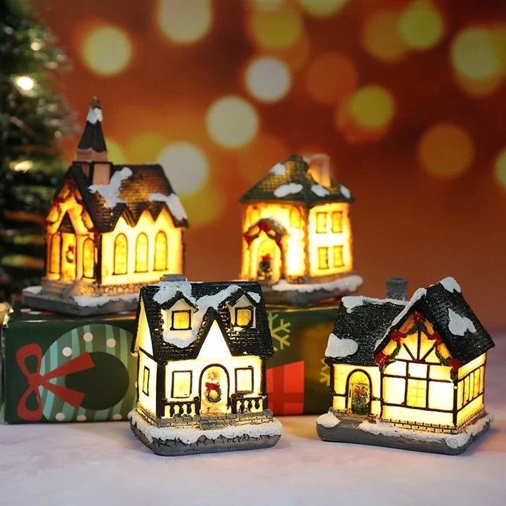 Verlicht kersthuisje met led en besneeuwd dak voor je kerstdorp