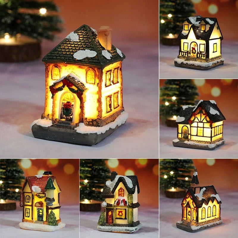 Verlicht kersthuisje met led en besneeuwd dak voor je kerstdorp