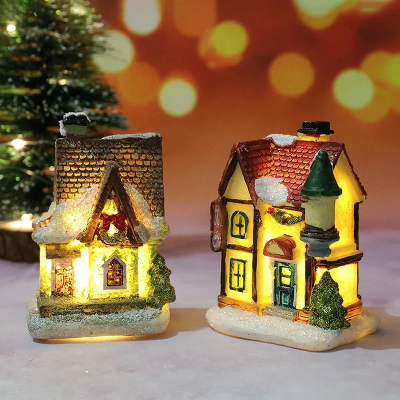 Verlicht kersthuisje met led en besneeuwd dak voor je kerstdorp