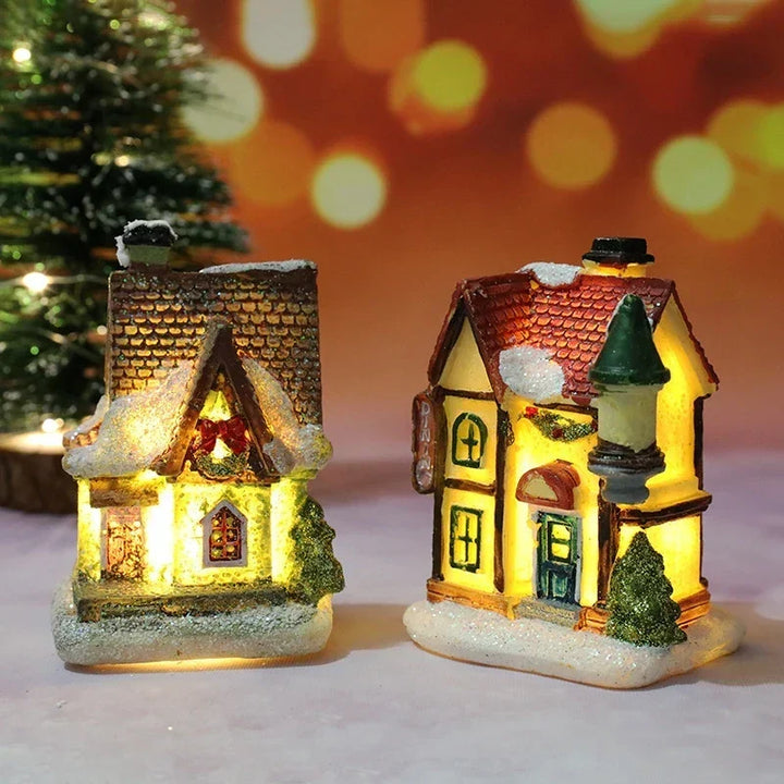 Verlicht kersthuisje met led en besneeuwd dak voor je kerstdorp