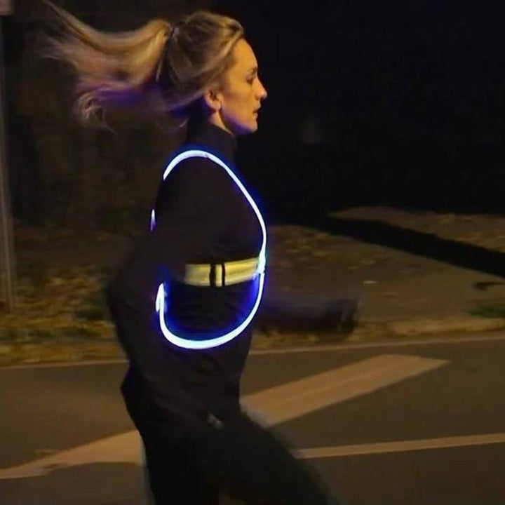Lichtgevend veiligheidsvest met knipperstand voor groot en klein