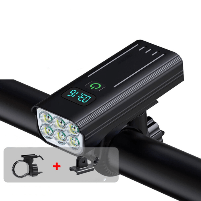 Hollevo™ Fietslamp 5000 lumen met 12 leds en oplaadbare USB-C-accu