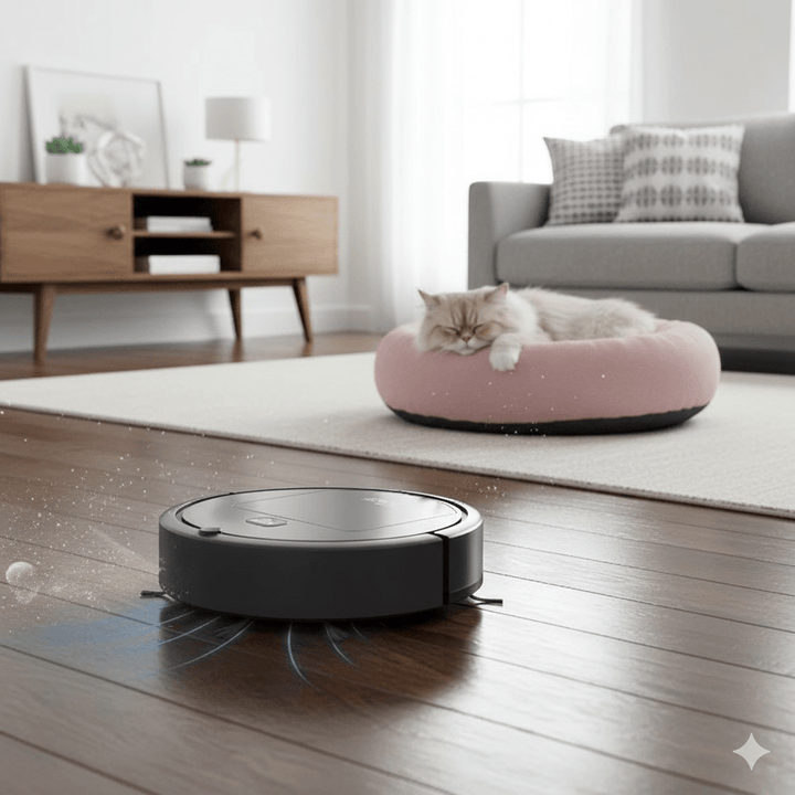 Stille robotstofzuiger met HEPA-filter en bediening met één knop