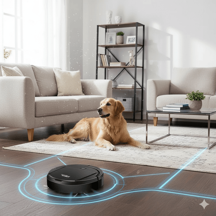 Stille robotstofzuiger met HEPA-filter en bediening met één knop