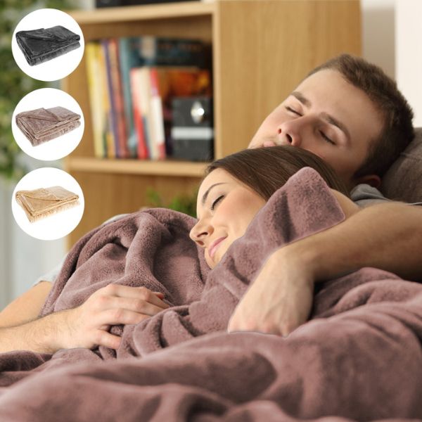 Hollevo™ Verwarmde flanellen deken met USB – voor twee