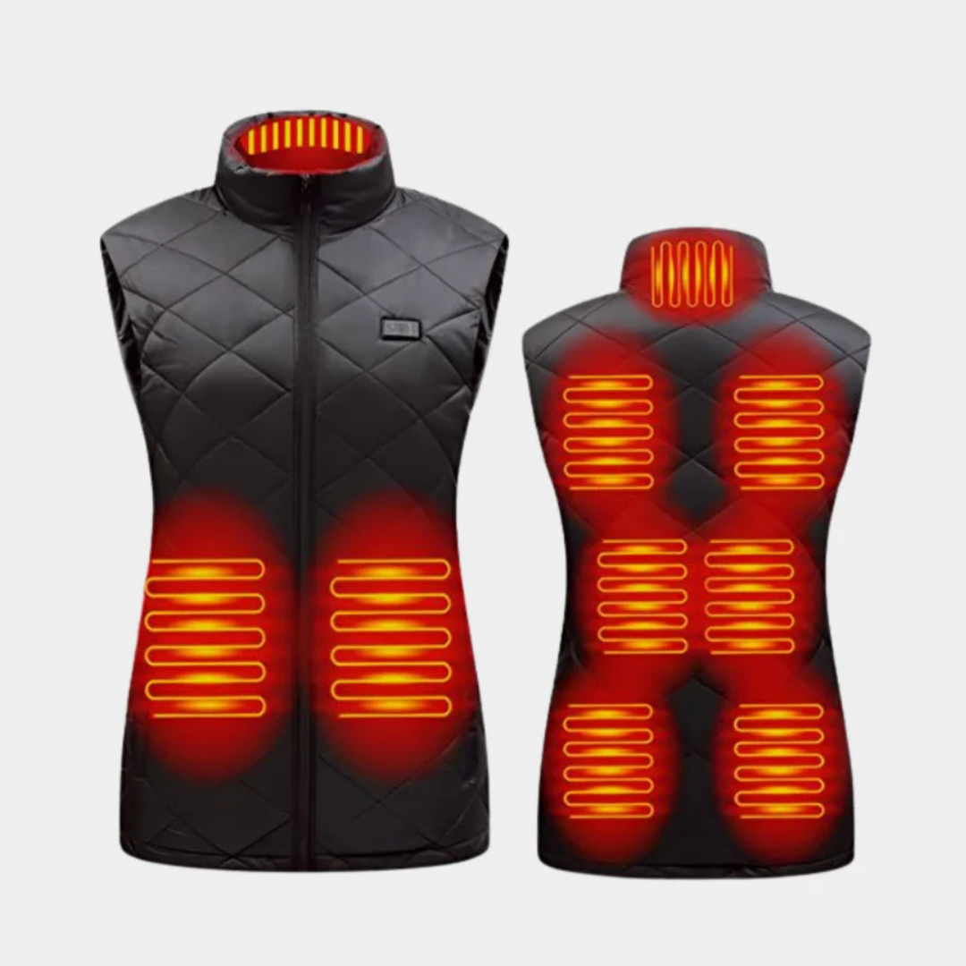 Hollevo™ Verwarmde bodywarmer dames met dubbele bediening en 9 zones