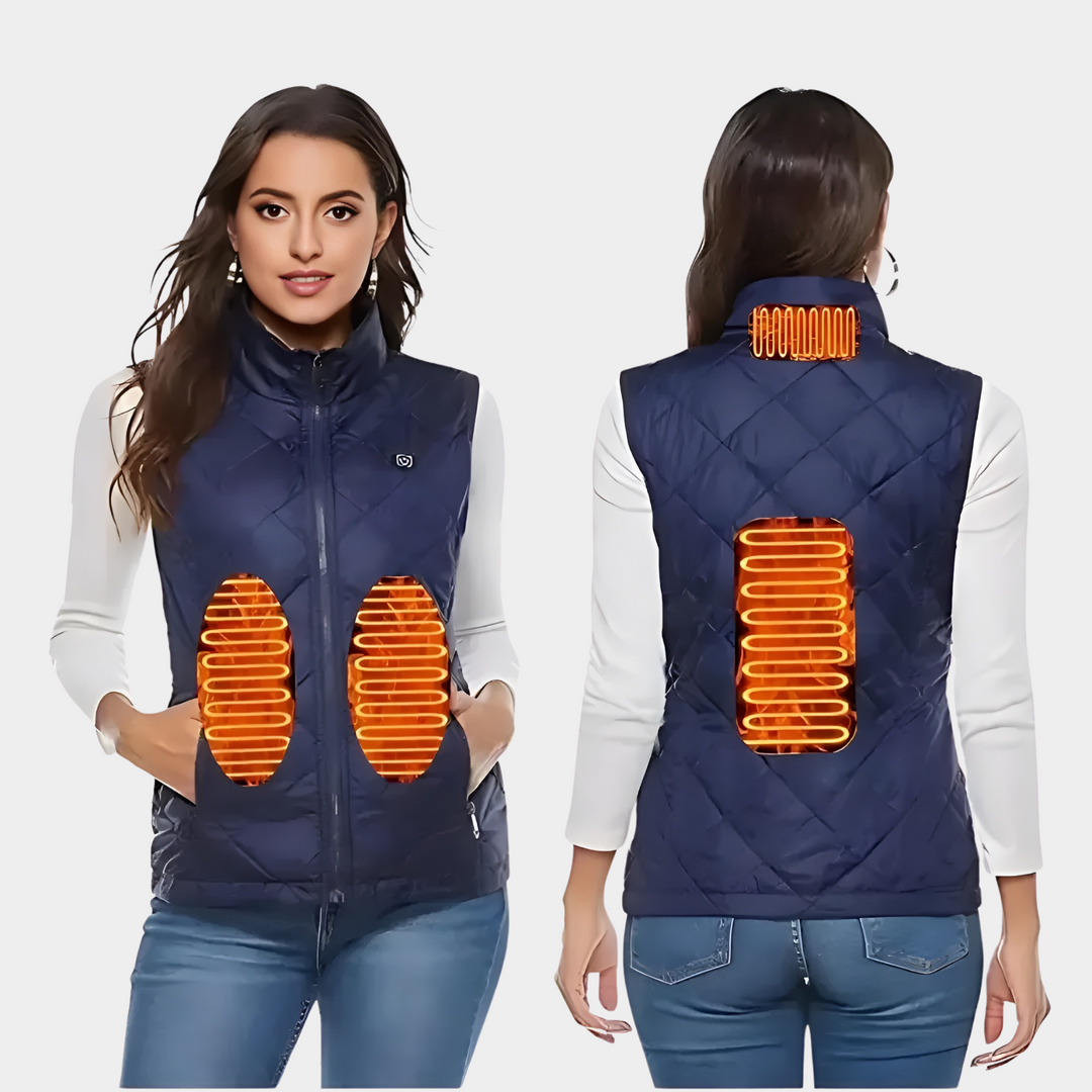 Hollevo™ Verwarmde bodywarmer dames met dubbele bediening en 9 zones