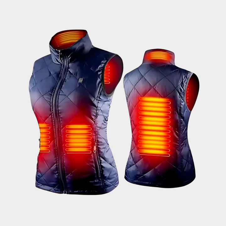 Hollevo™ Verwarmde bodywarmer dames met dubbele bediening en 9 zones