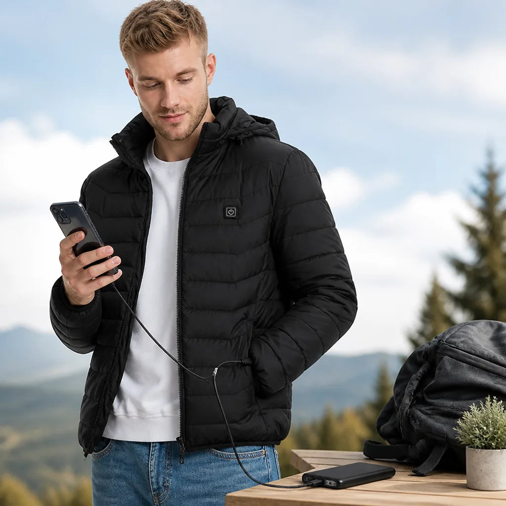 Hollevo™ Verwarmde jas met USB, powerbankvak en automatische uitschakeling