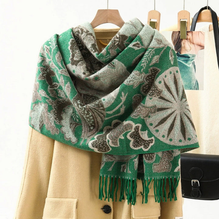 Pashmina omslagdoek met etnisch patroon – zacht en kleurrijk