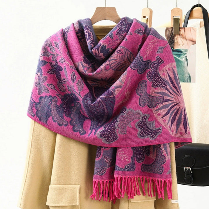 Pashmina omslagdoek met etnisch patroon – zacht en kleurrijk