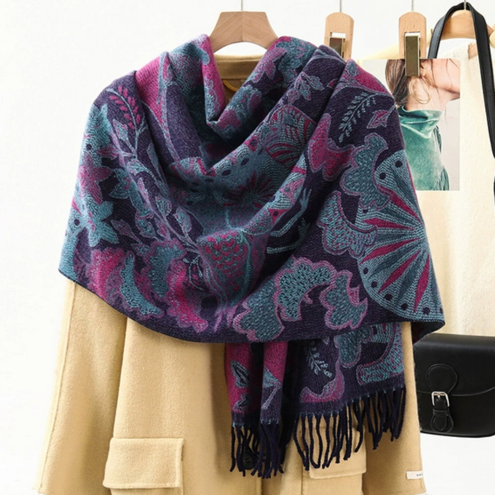 Pashmina omslagdoek met etnisch patroon – zacht en kleurrijk