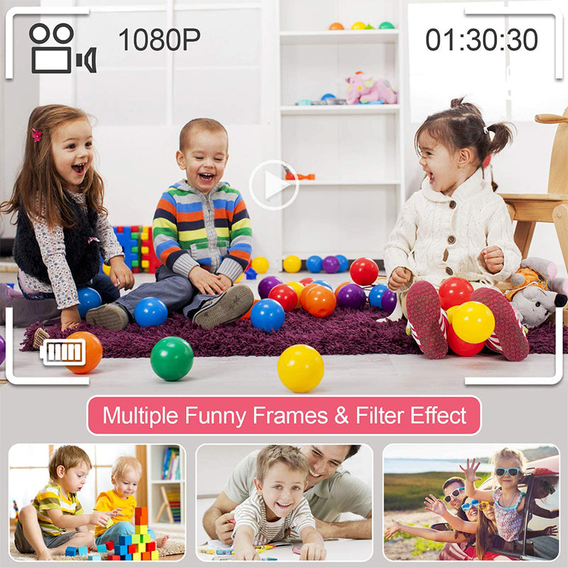 Schokbestendige digitale camera voor kinderen met filters