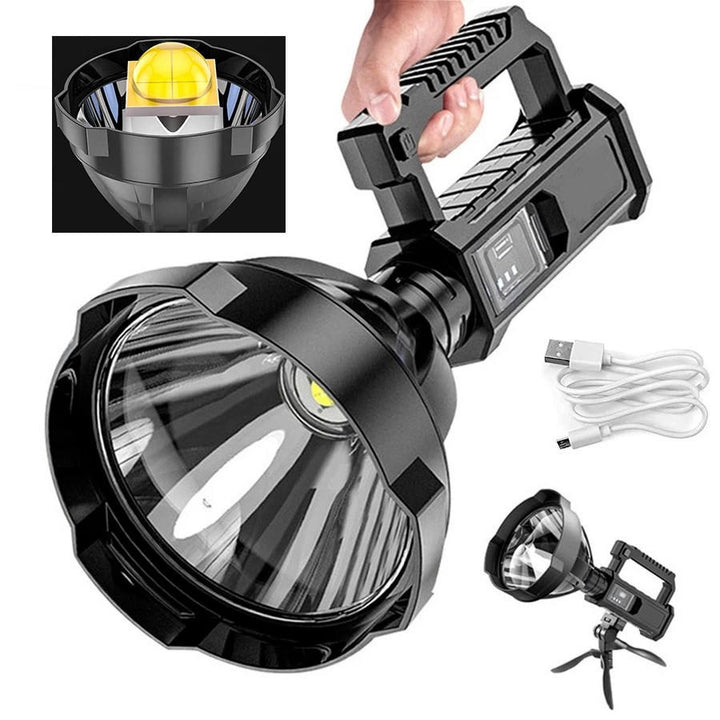 Superfelle LED-zaklamp met 8000 mAh powerbank en IPX5