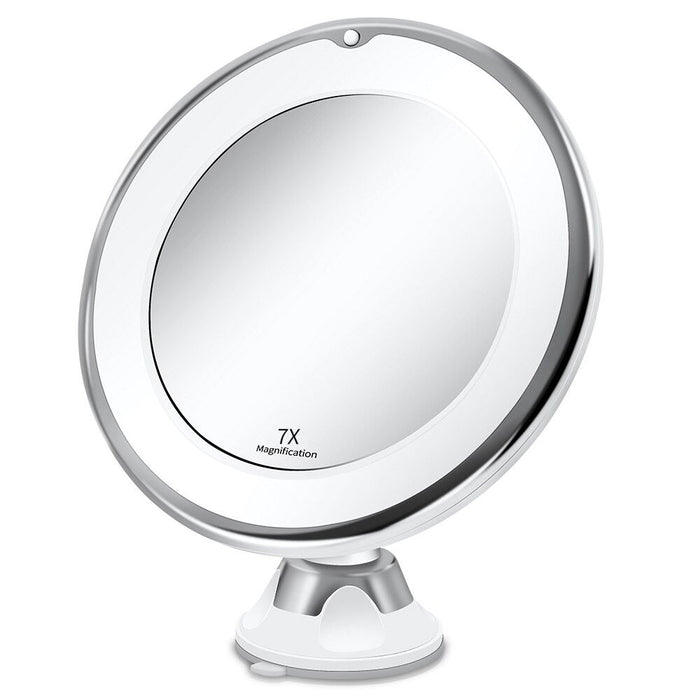 Hollevo™ Draadloze LED-make-upspiegel met 7x en 10x vergroting en zuignap