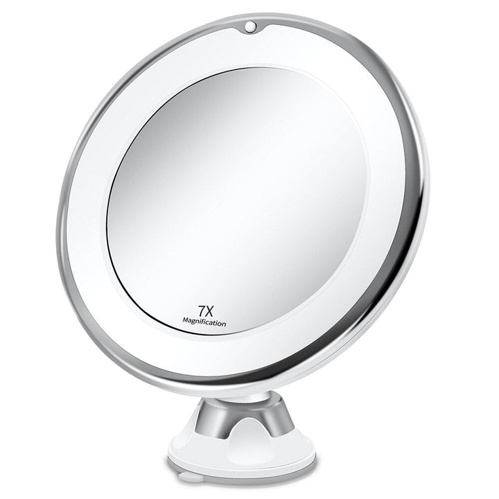 Draadloze LED-make-upspiegel met 7x en 10x vergroting en zuignap
